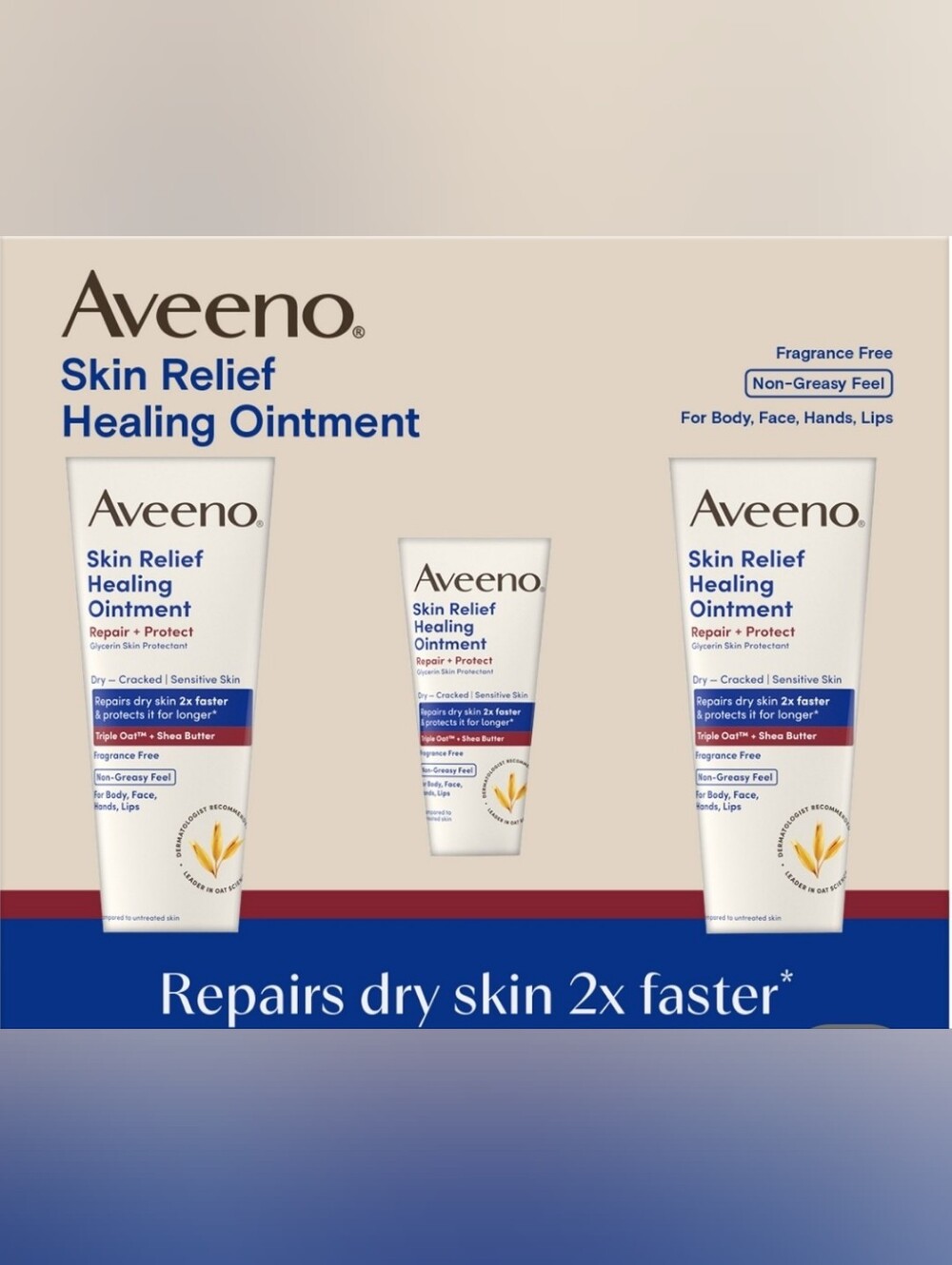Aveeno Skin Relief Healing Ointment Repair + Protect, Fragrance-Free,Cream
